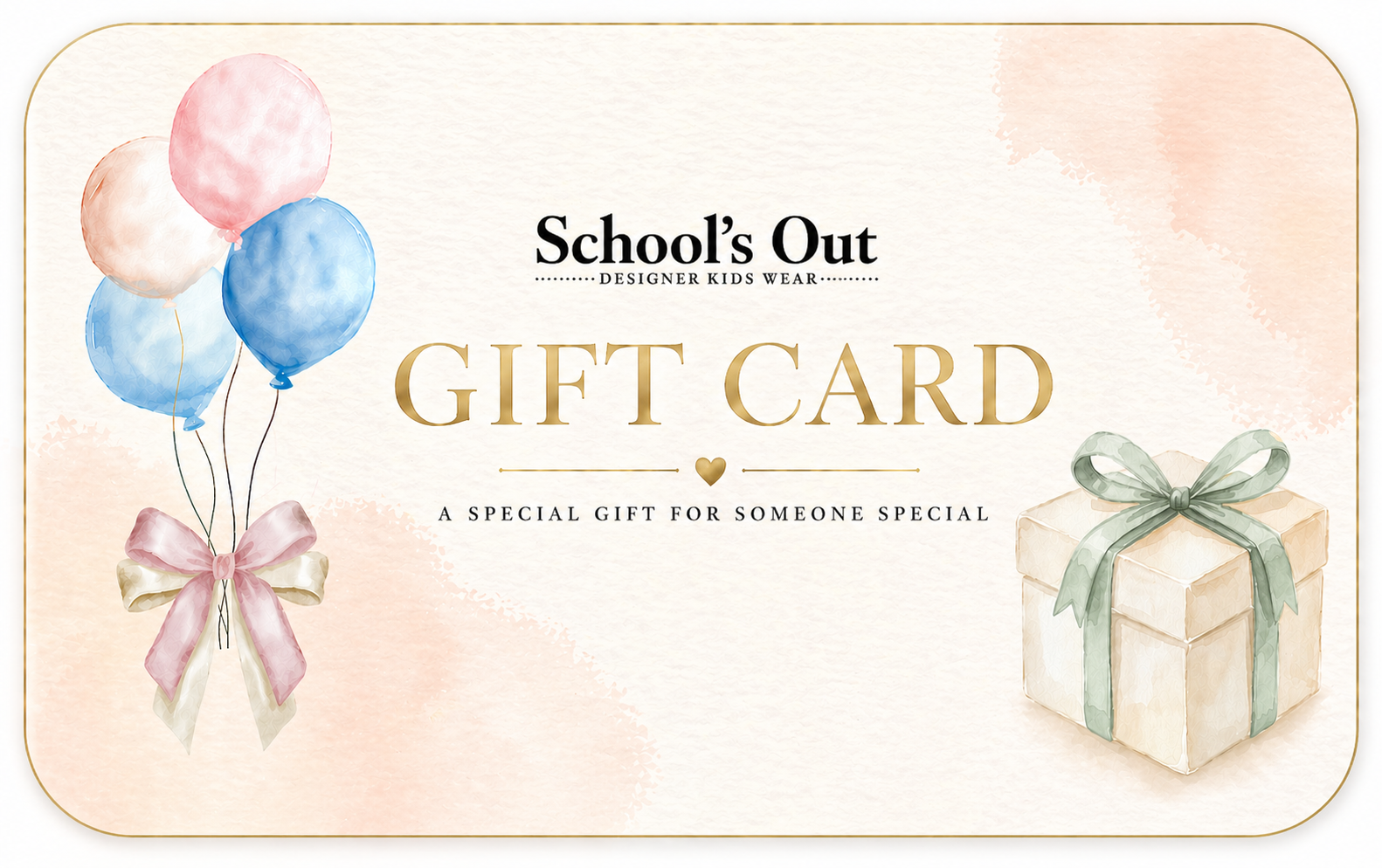 Schools Out Designer Kids Wear Digital Gift Card Schools Out