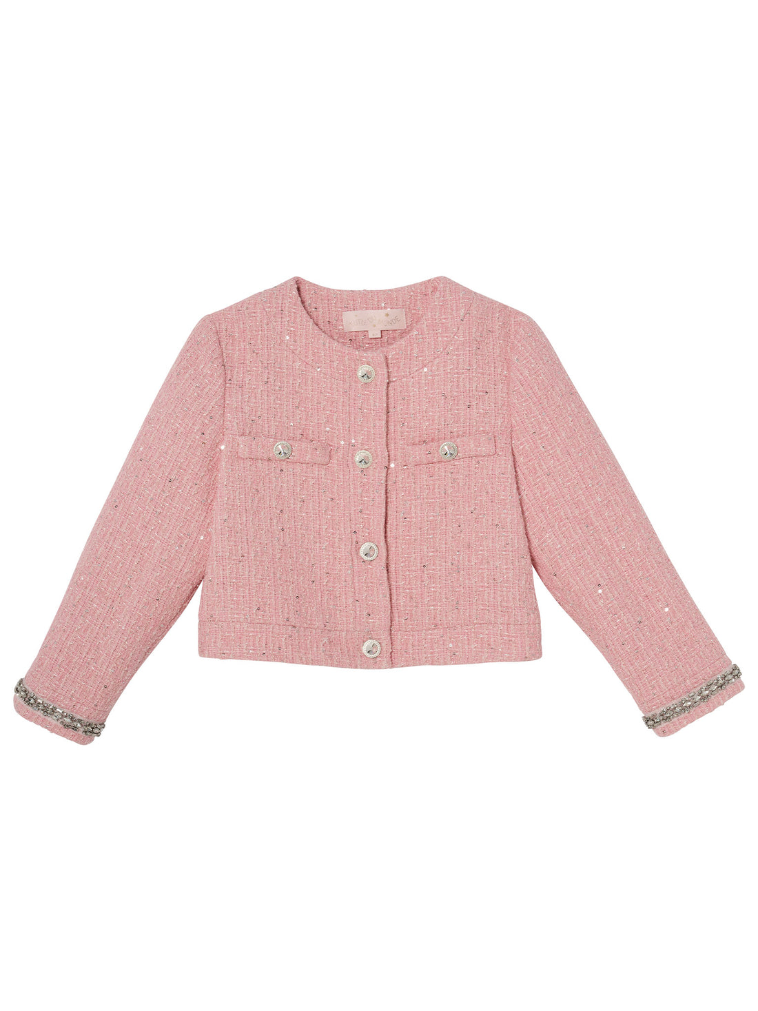 Audrey Jacket - Tweed Cropped Jacket with Embellished Cuffs Tutu Du Monde