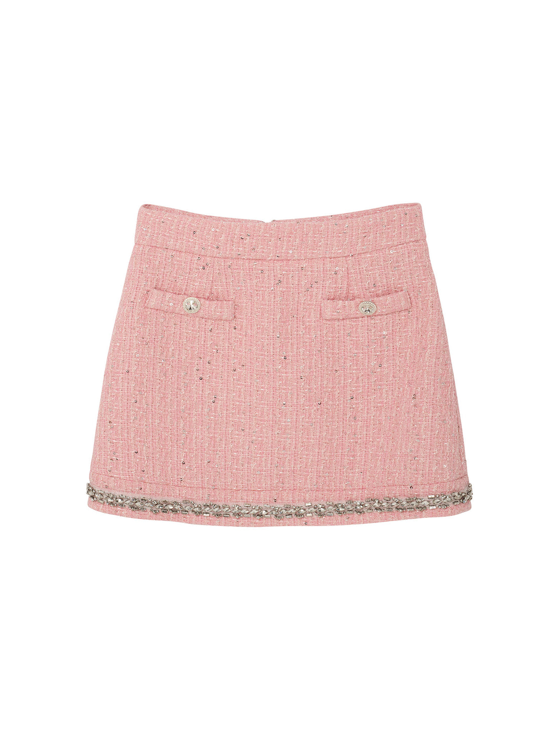 Audrey Skirt - Tweed Mini Skirt with Embellished Hem Tutu Du Monde