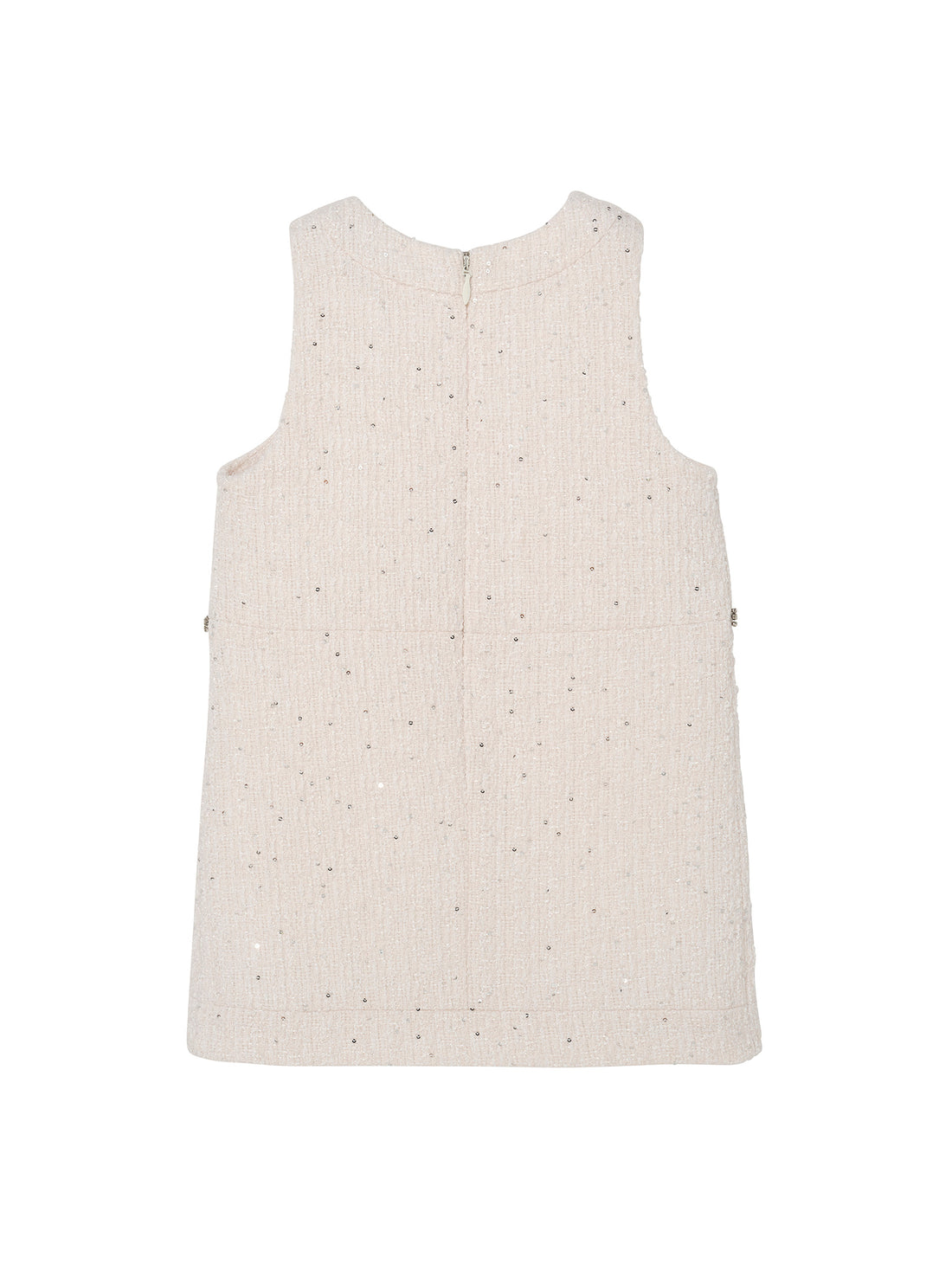 Audrey Dress - Sleeveless Textured Shift Dress with Decorative Waist Trim Tutu Du Monde