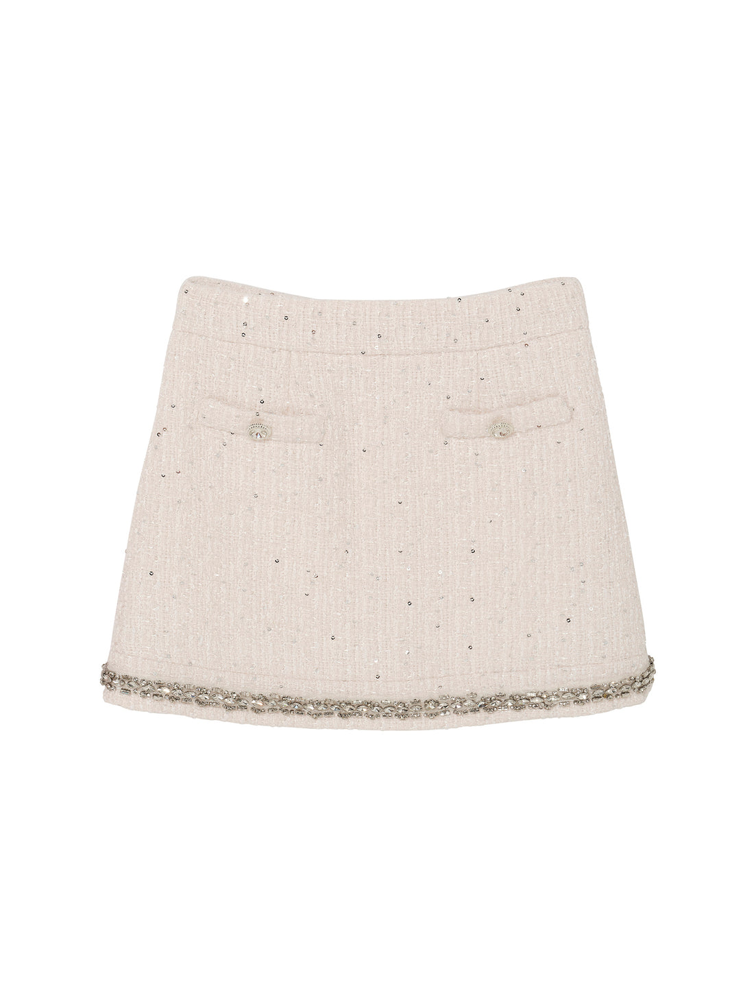 Audrey Skirt - Textured Mini Skirt with Decorative Hem Trim Tutu Du Monde