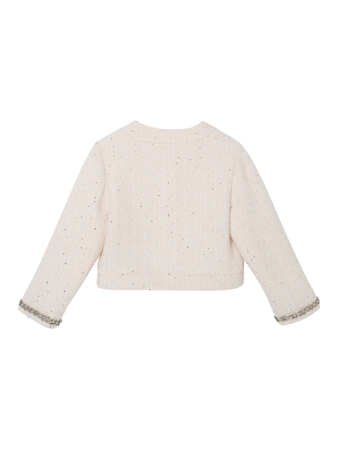 Audrey Jacket - Cropped Textured Jacket with Button Front and Trim Detail Tutu Du Monde